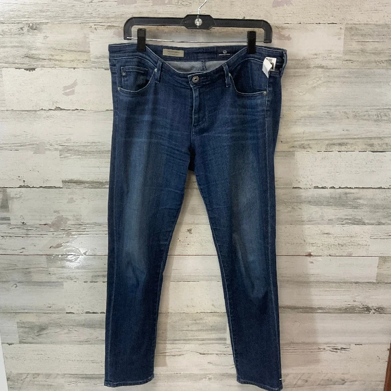 Jeans Straight By Adriano Goldschmied In Blue Denim, Size: 14