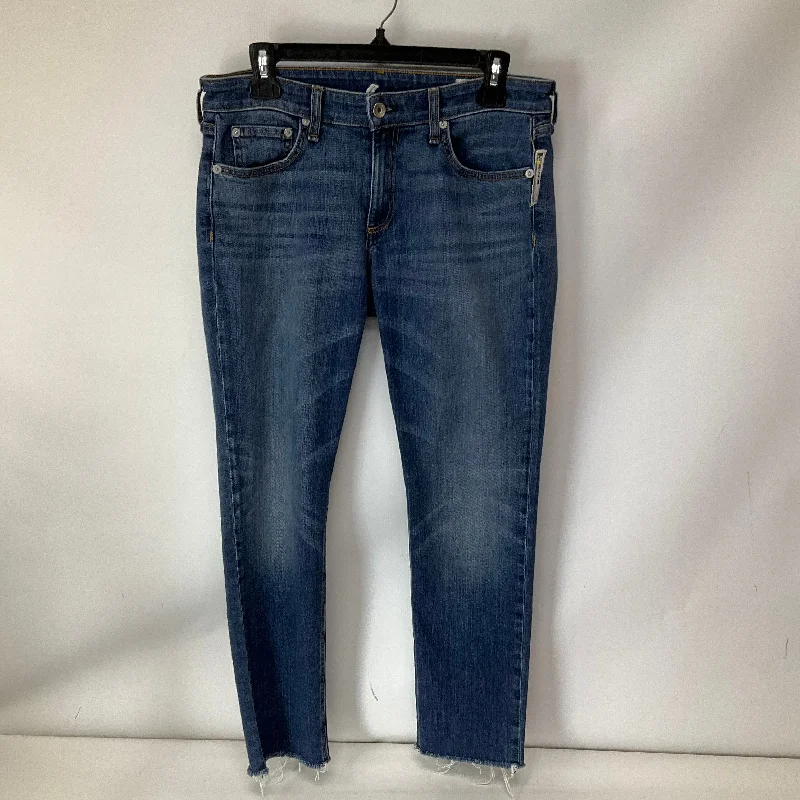 Jeans Straight By Rag & Bones Jeans In Blue Denim, Size: 4