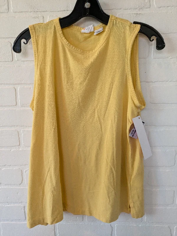 Yellow Top Sleeveless C And C, Size M