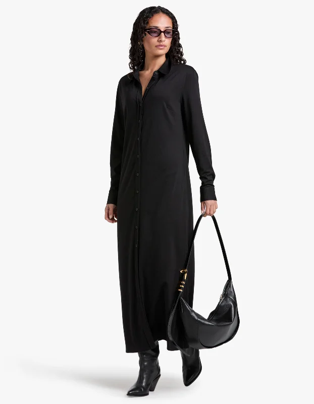 Mallory Knit Midi Dress - Black