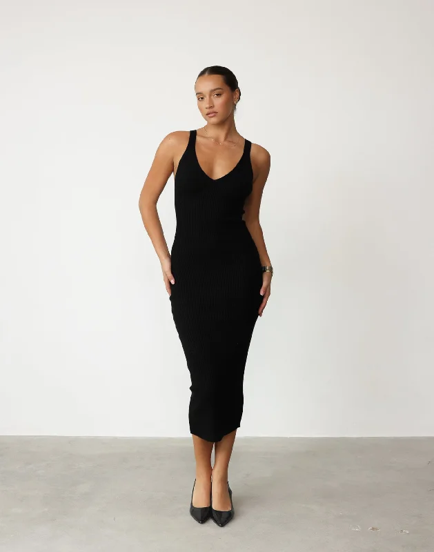 Mariam Midi Dress (Black)